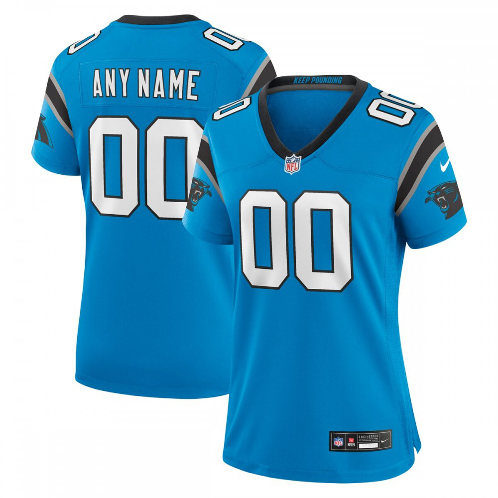 Carolina Panthers Nike Women's Alternate Custom Game Jersey - Blue-GridironStore